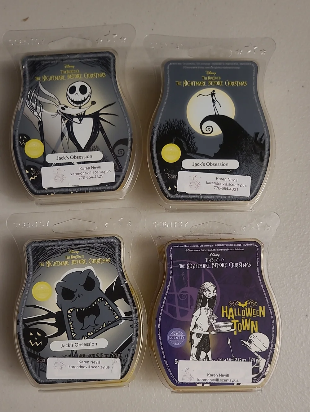 Scentsy The Nightmare Before Christmas Jack Skellington Oogie Sally Wax Bar Lot
